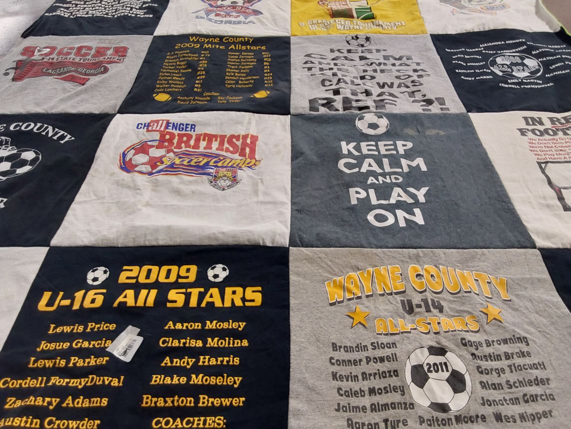 T-shirt quilt featuring wayne county u-14 all-stars, wayne county u-16 all-stars by Martha from GA