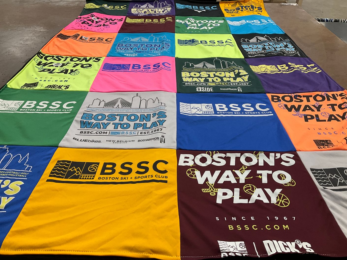 T-shirt quilt with sports, recreation themes by Brianna from MA