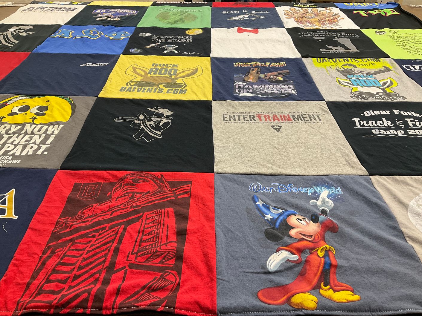 T-shirt quilt with disney, events themes by Jessica from OH