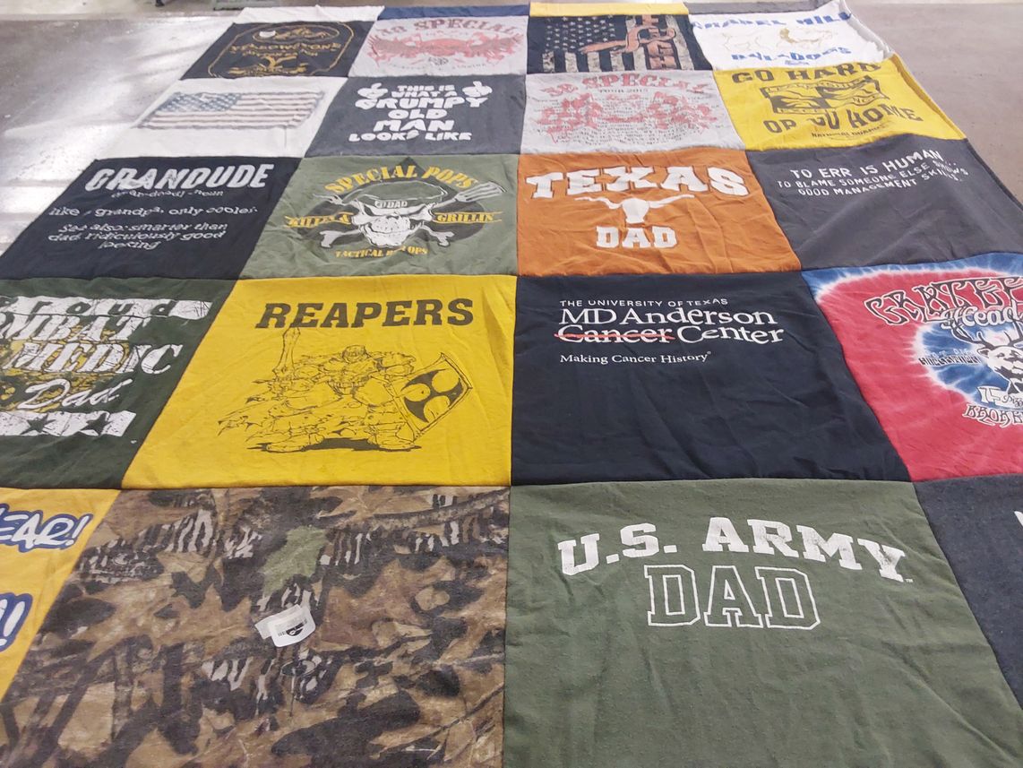 T-shirt quilt from the university of texas by Antonio from TX