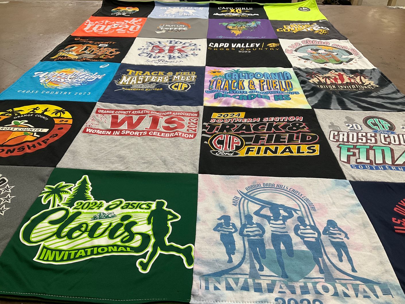 T-shirt quilt from capo valley high school, arcadia high school by Deonna from CA