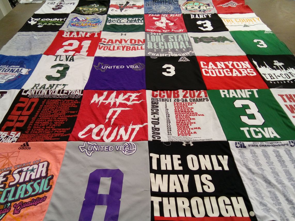 T-shirt quilt from canyon high school by Brooke from TX