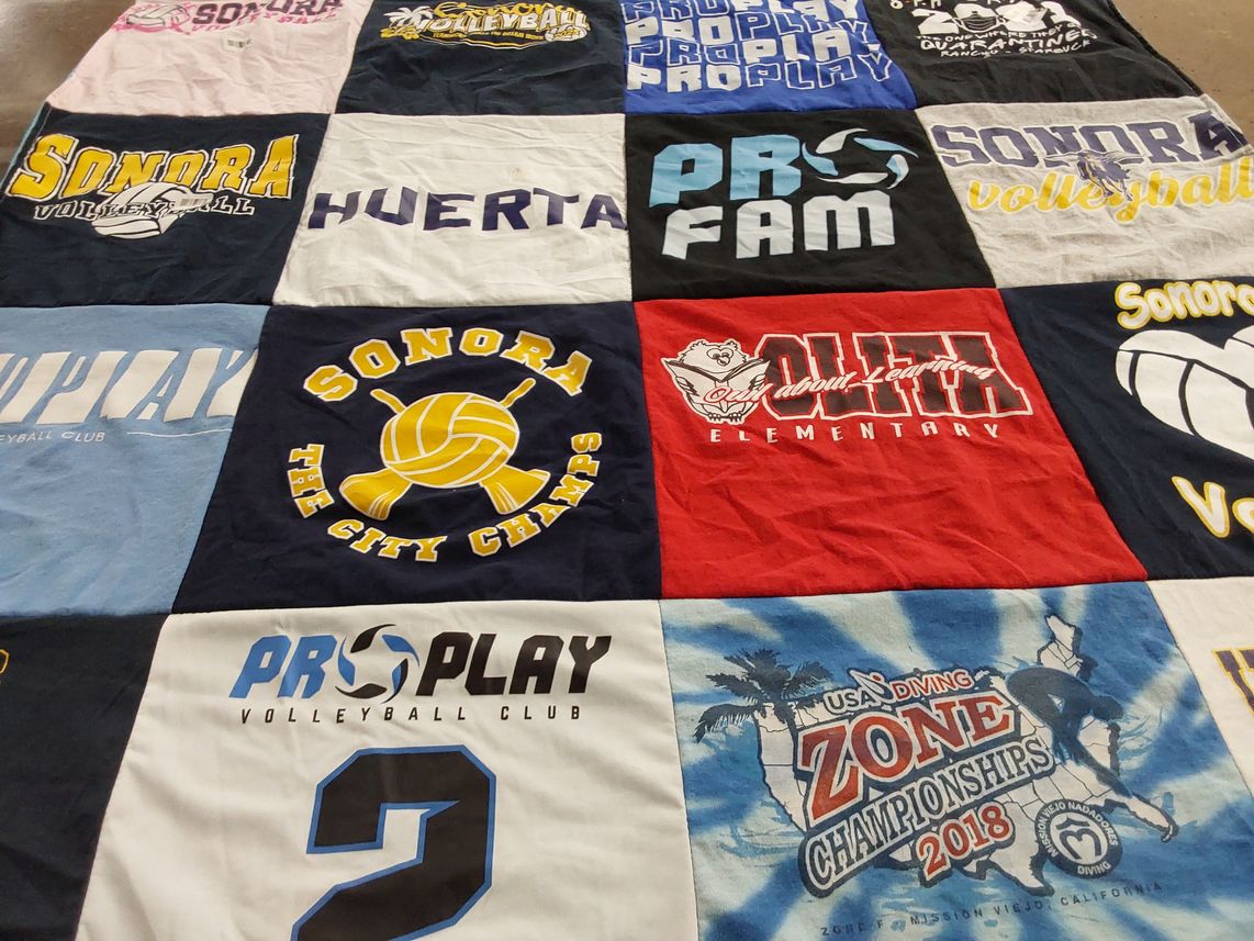 T-shirt quilt featuring sonora high school by Mark from CA