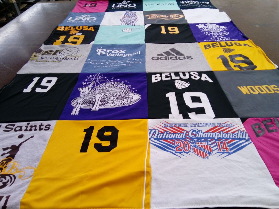 T-shirt quilt from university of nebraska omaha by Emily from IL