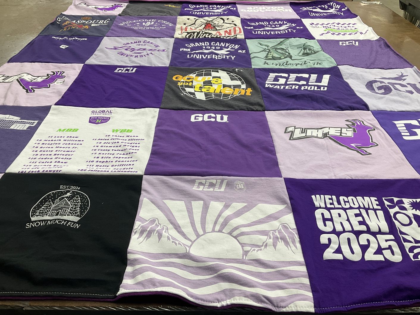 T-shirt quilt featuring grand canyon university water polo, grand canyon university lopes by carrie from CA