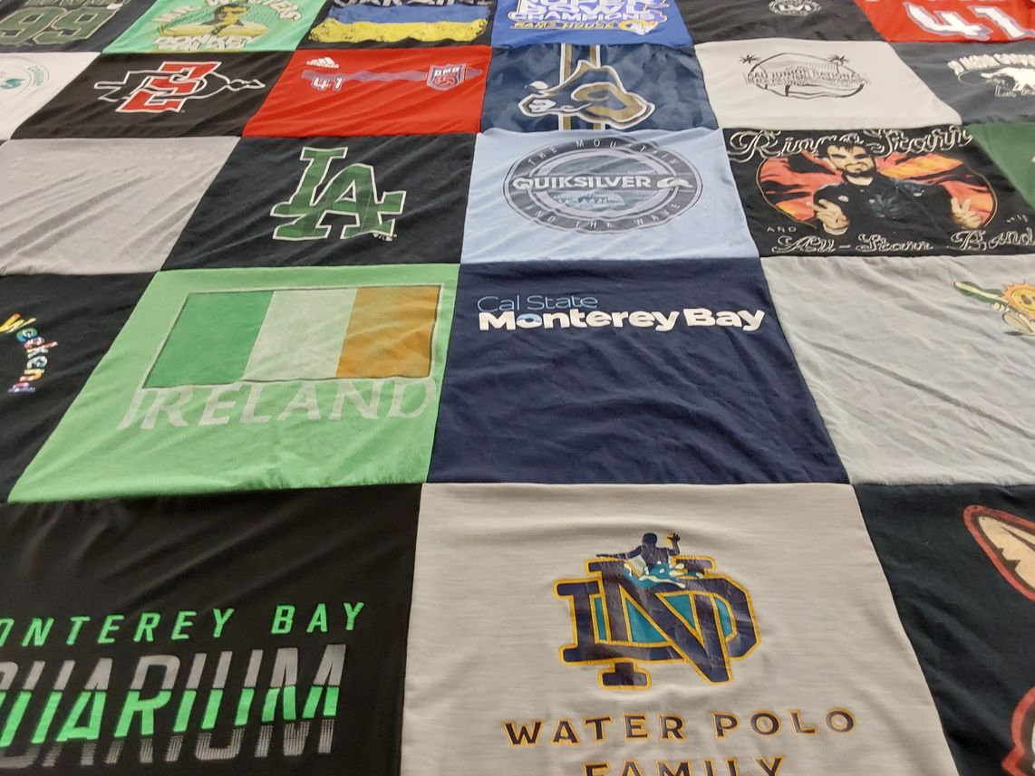 T-shirt quilt featuring notre dame university water polo by Jason from CA