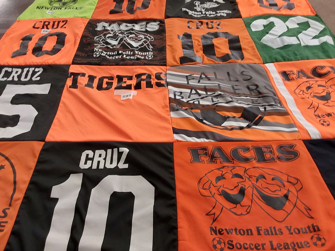 T-shirt quilt featuring newton falls tigers by coleen from OH