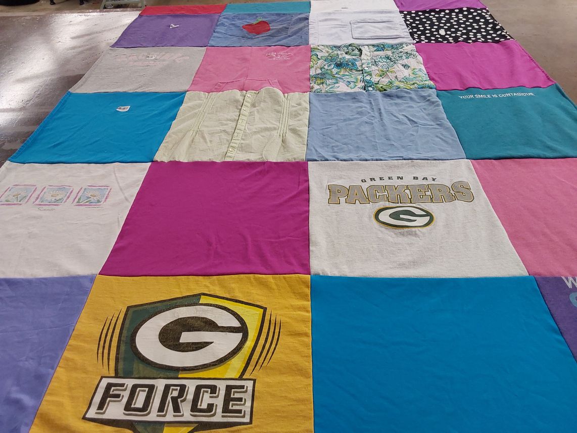 T-shirt quilt featuring green bay packers by Kerri from WI