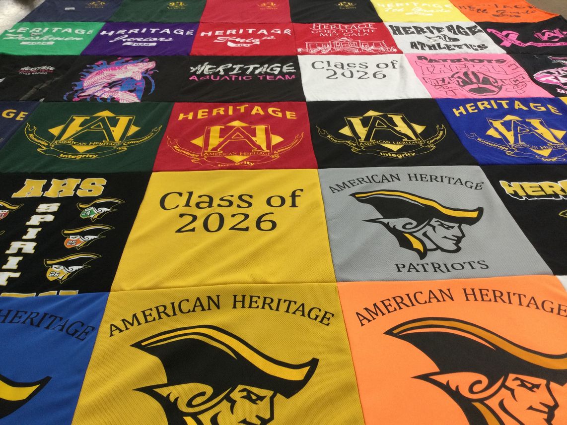 T-shirt quilt featuring american heritage patriots by Yanet from FL