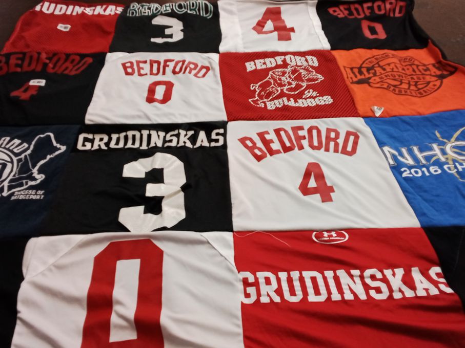 T-shirt quilt from bedford school by Gina from NH