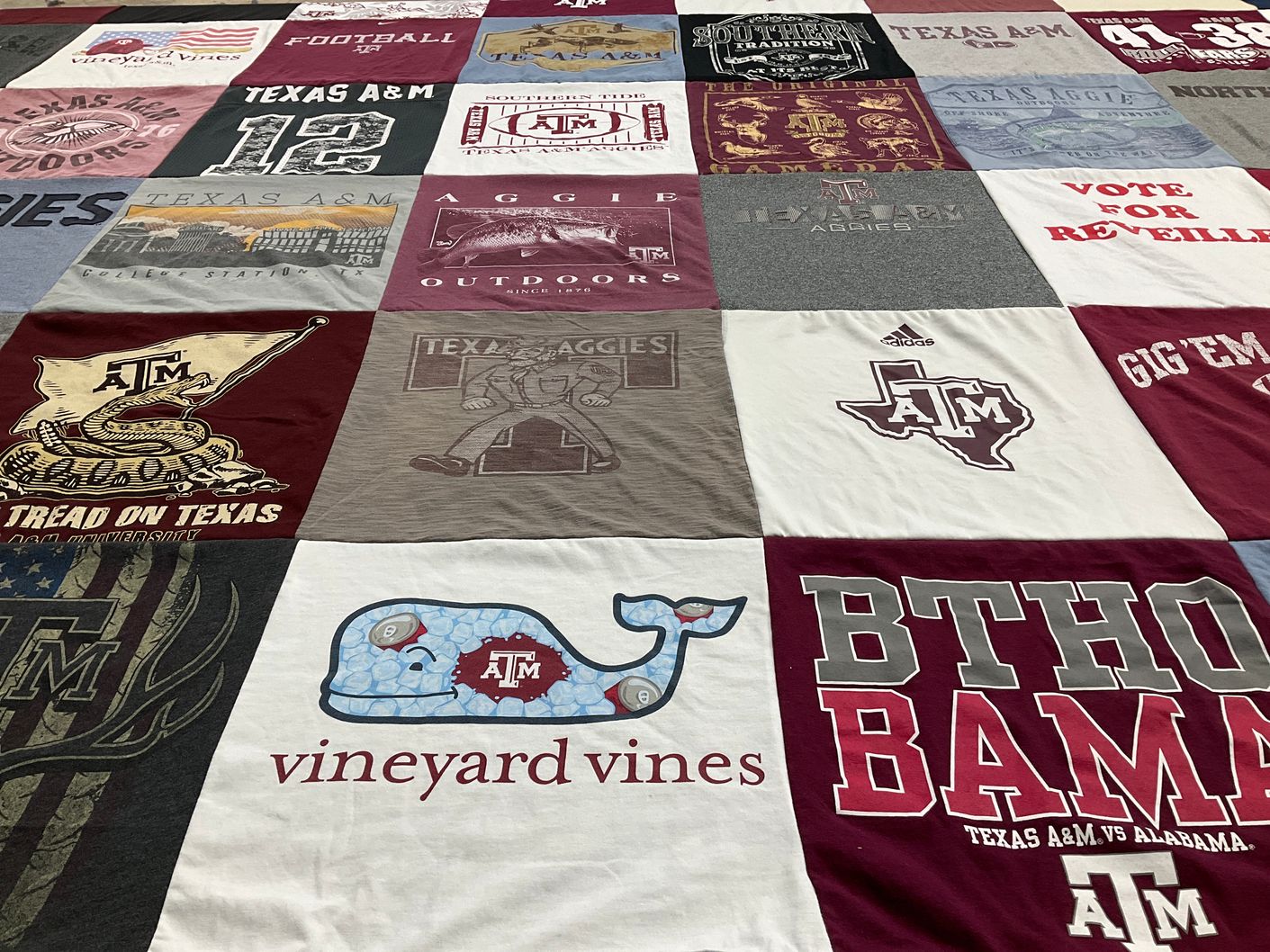 T-shirt quilt from texas a&m university by Lesa from TX