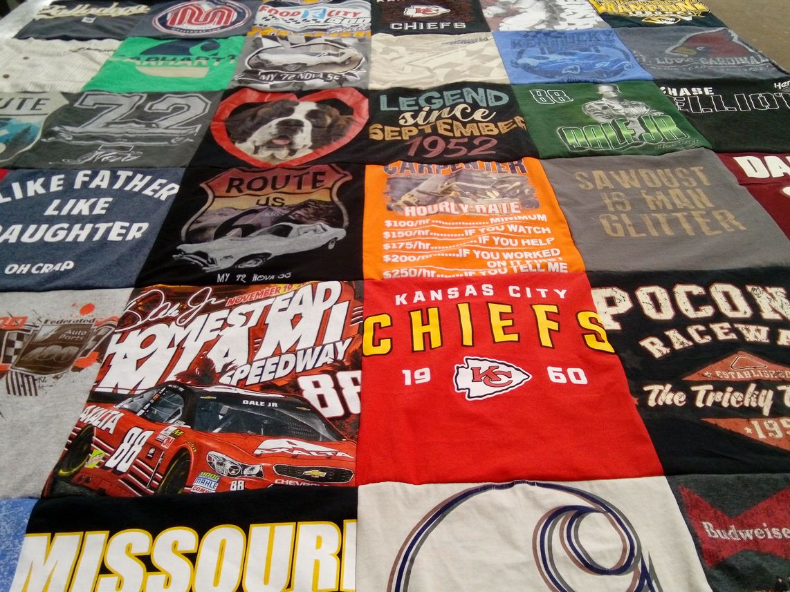 T-shirt quilt featuring kansas city chiefs by janet from MO
