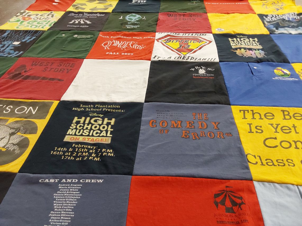 T-shirt quilt from south plantation high school by Bianca from FL