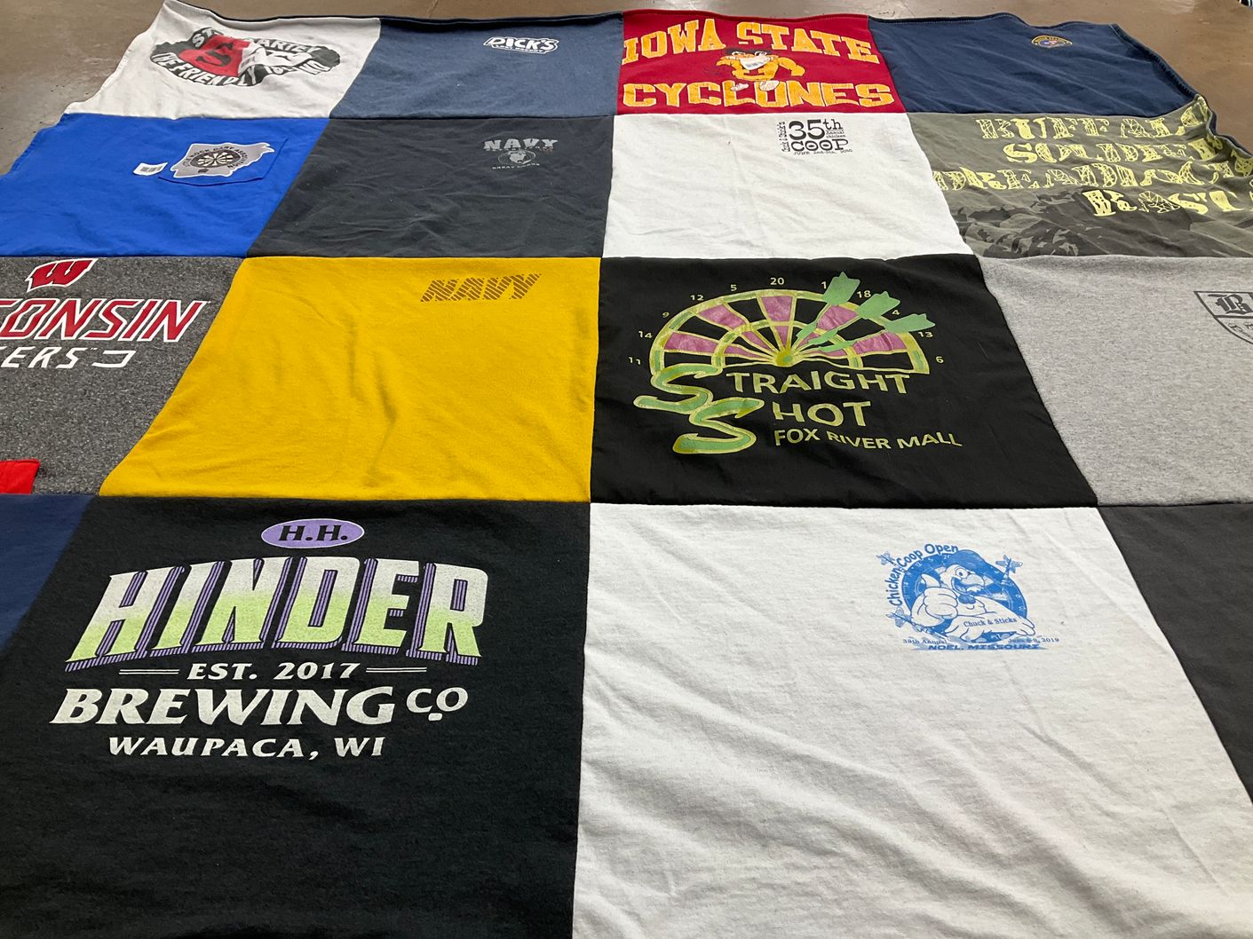 T-shirt quilt from iowa state university, university of wisconsin by Misty from WI