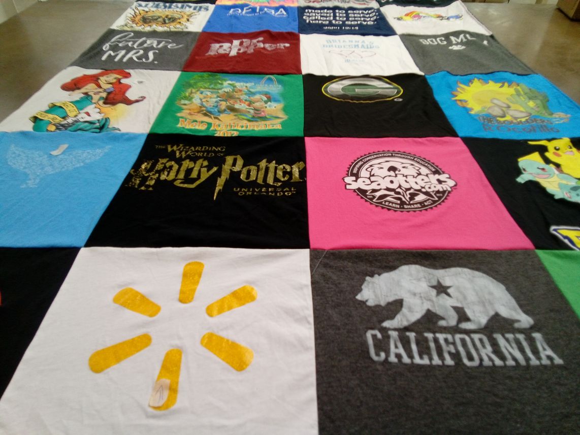 T-shirt quilt with disney, pokemon themes by Lisa from IL