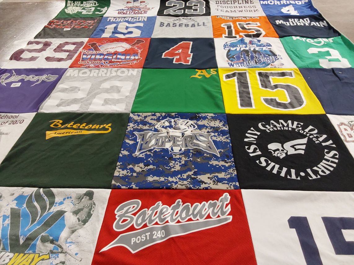 T-shirt quilt from erskine college, botetourt high school by Michael from VA