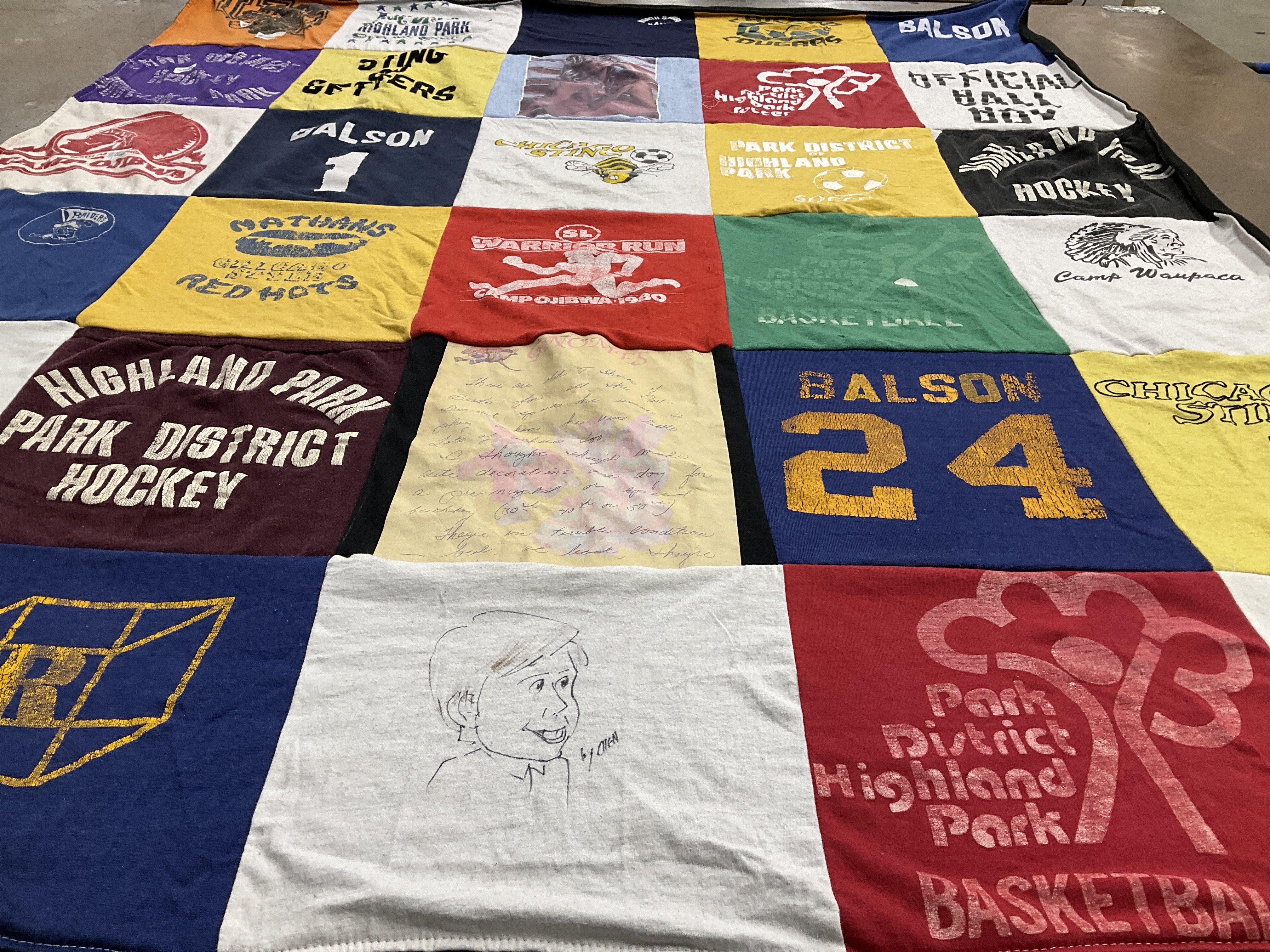 T-shirt quilt from highland park high school by Casey from IL