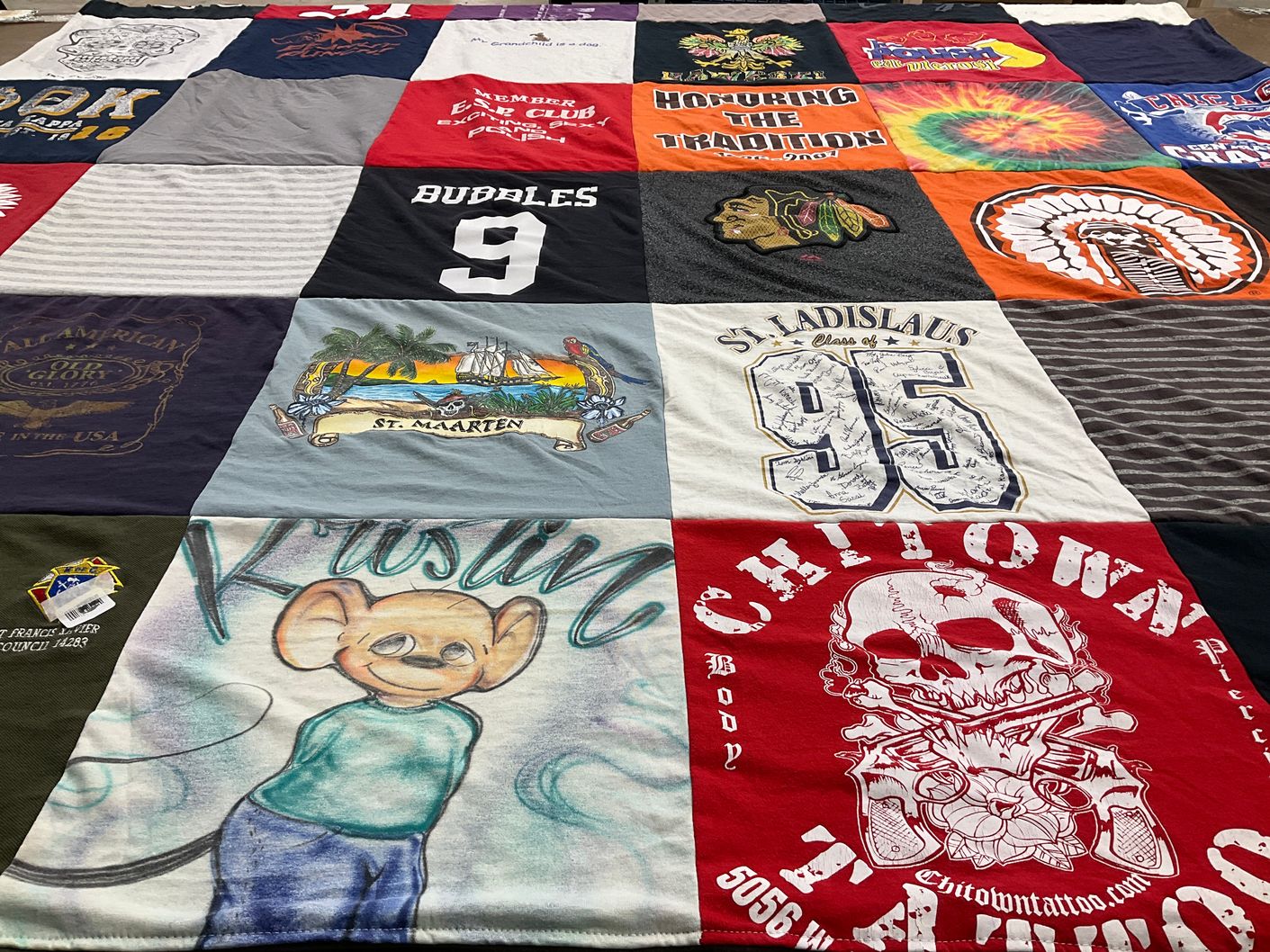 T-shirt quilt from st ladislaus school by Kristin from IL