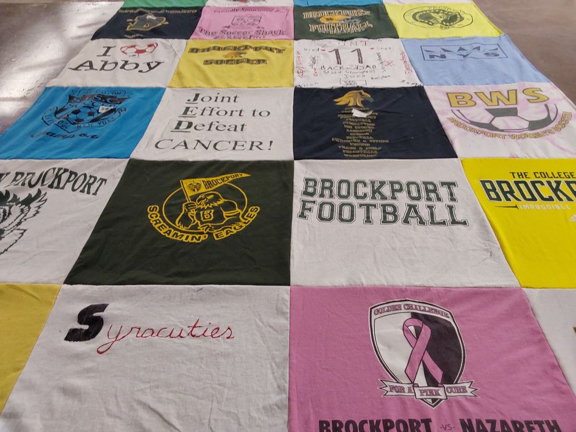 T-shirt quilt featuring brockport football, brockport screamin' eagles by Jane from NY