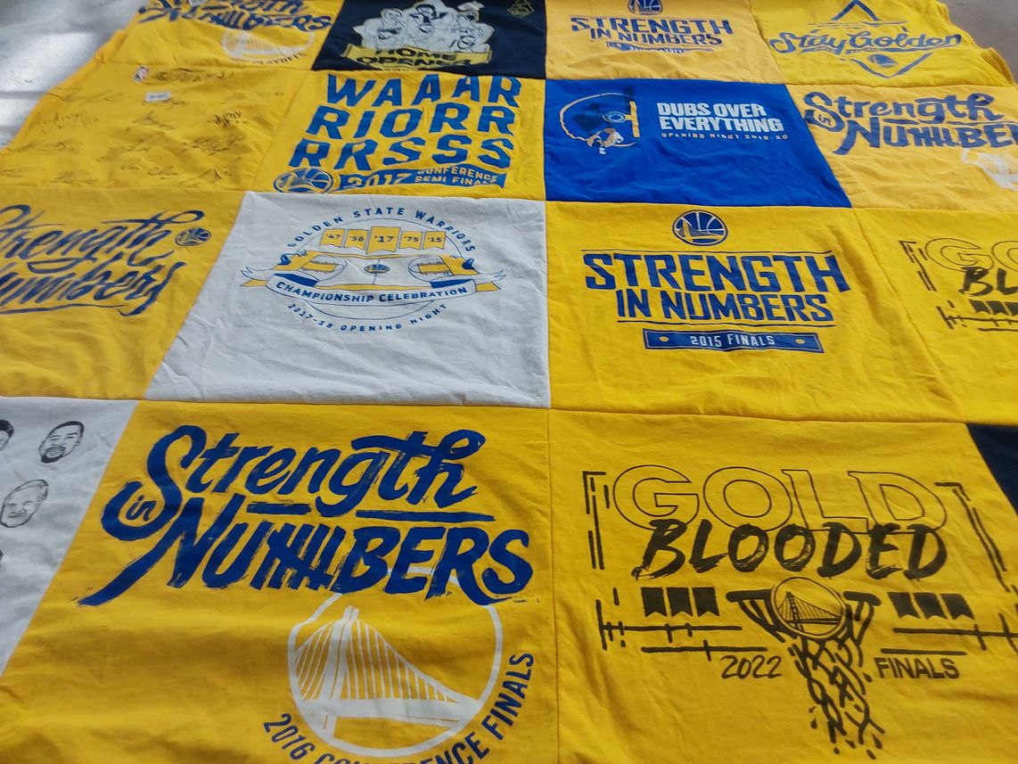 T-shirt quilt featuring golden state warriors by Ayrika from CA