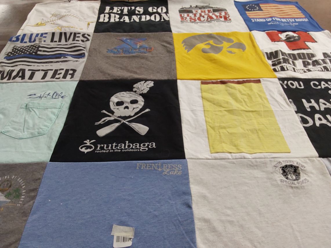 T-shirt quilt featuring university of iowa hawkeyes by Juanita from IA