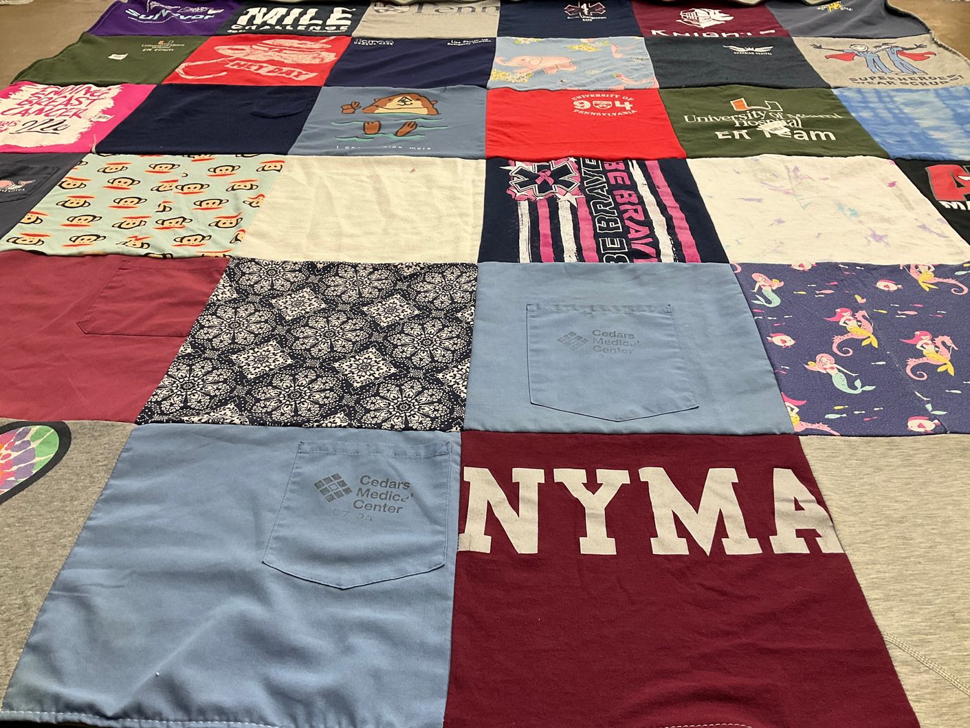 T-shirt quilt from university of nebraska medical center by Lisa from NY