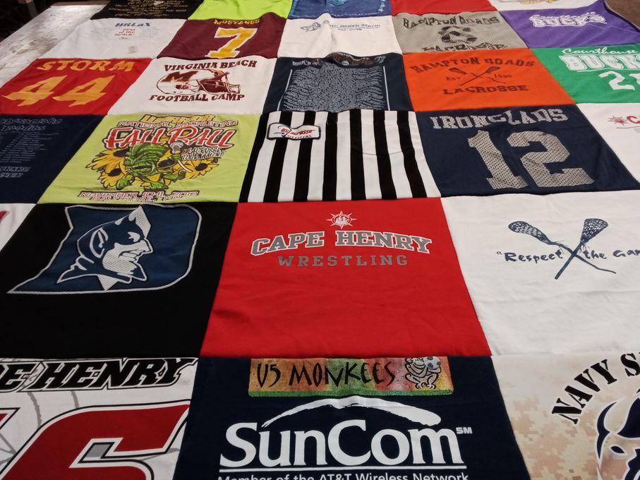T-shirt quilt featuring cape henry collegiate school wrestling, hampton roads lacrosse by Michelle from VA