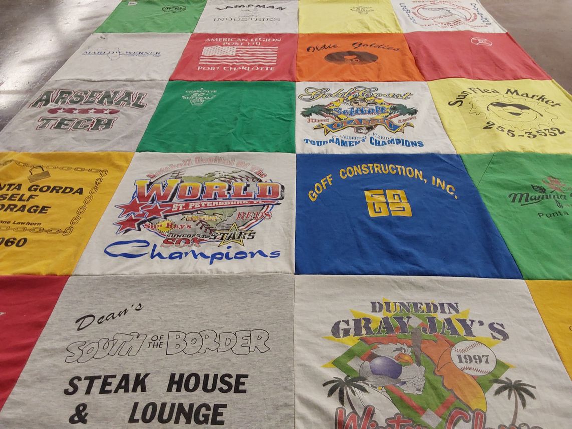 T-shirt quilt featuring dunedin gray jay's by HOME from FL