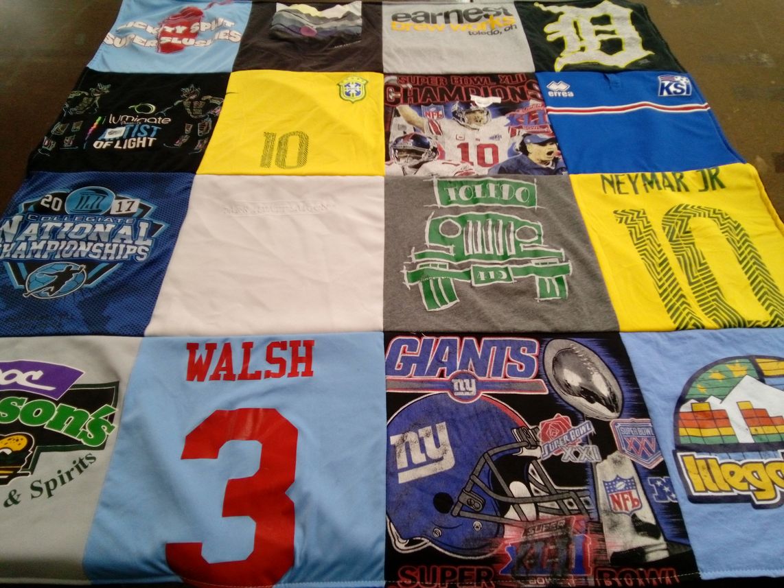 T-shirt quilt featuring new york giants by Julia from OH