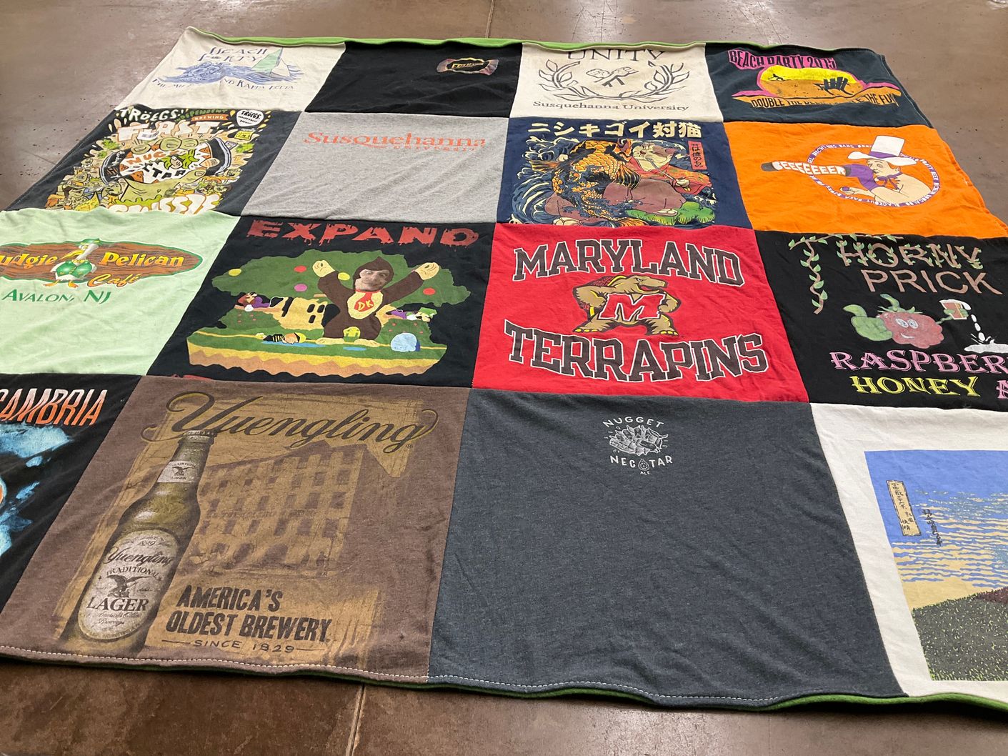 T-shirt quilt featuring maryland terrapins by Andrea from MD