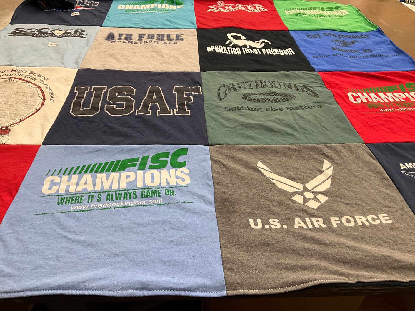 T-shirt quilt featuring greyhounds by Diane from MD