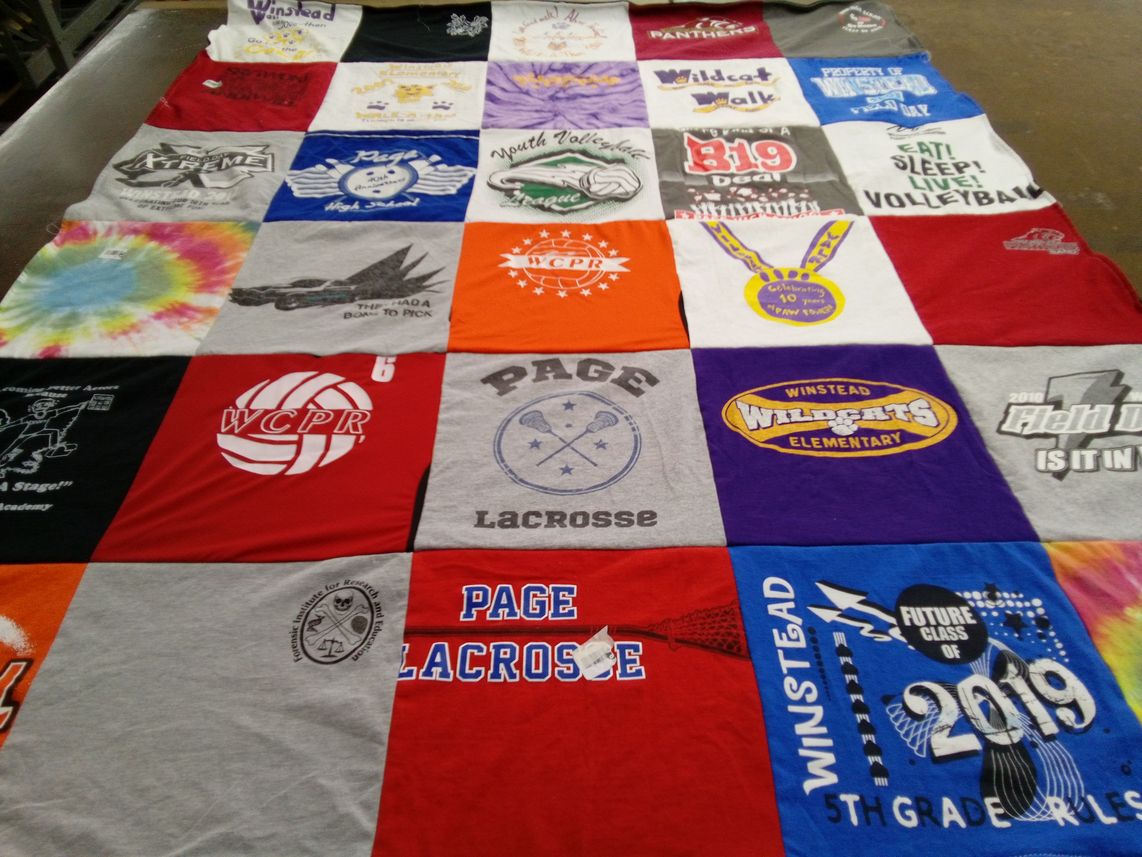 T-shirt quilt featuring winstead wildcats, page lacrosse by emily from TN