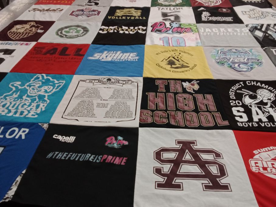 T-shirt quilt from chickasaw bank elementary school, the high school by Sarah from FL