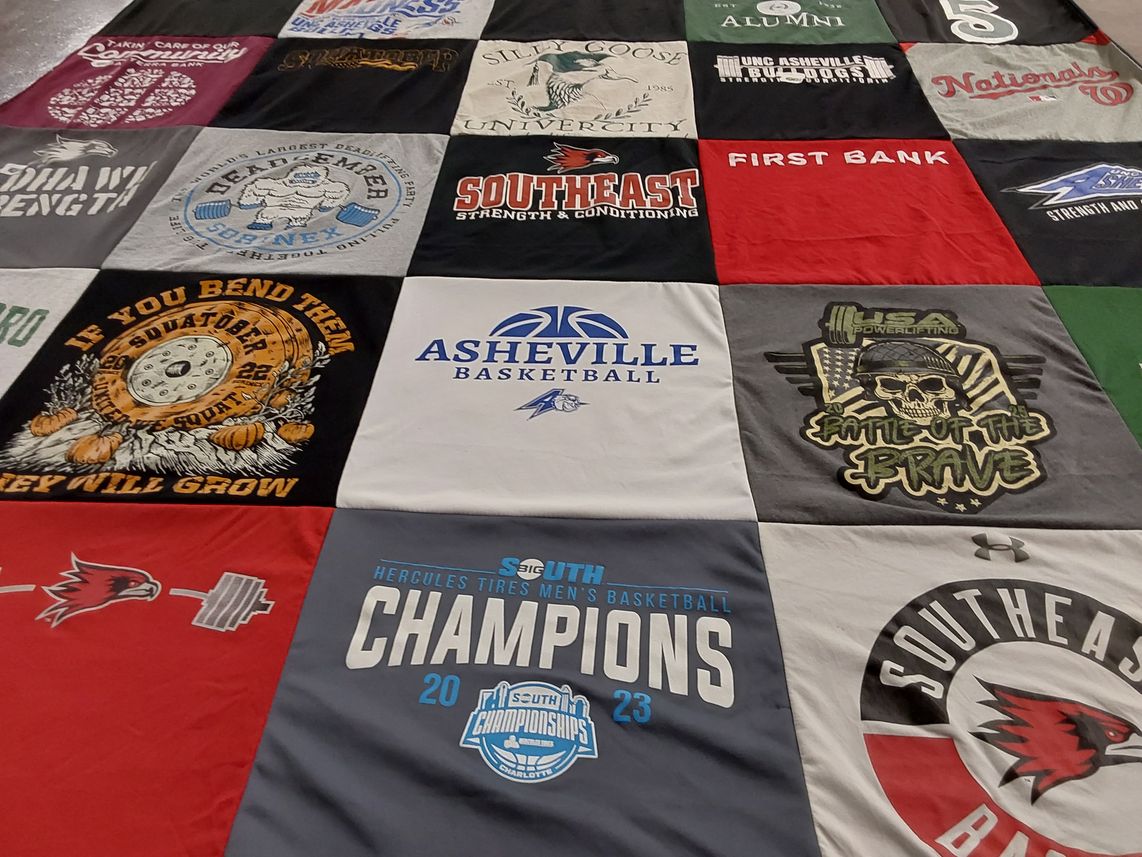 T-shirt quilt featuring southeast men’s basketball by Sarah from NC