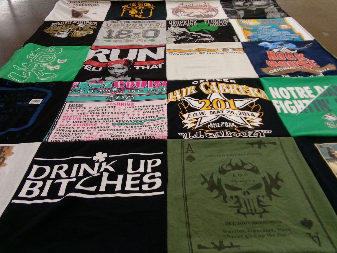 T-shirt quilt from university of notre dame by Linda from AZ