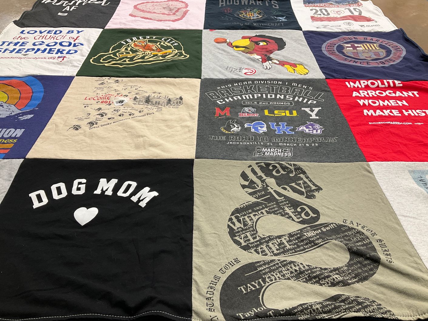 T-shirt quilt from belmont university, louisiana state university by Sarah from GA