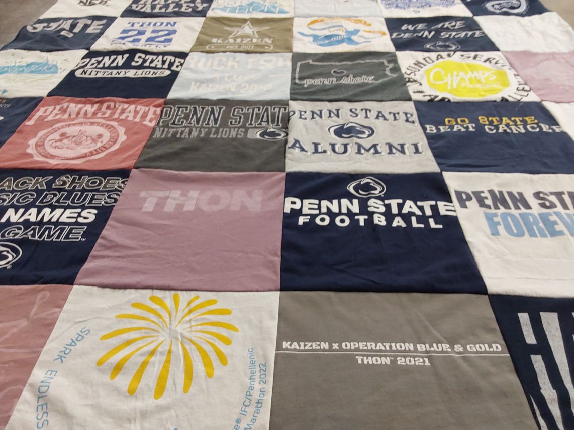 T-shirt quilt from penn state university by Hilary from WA