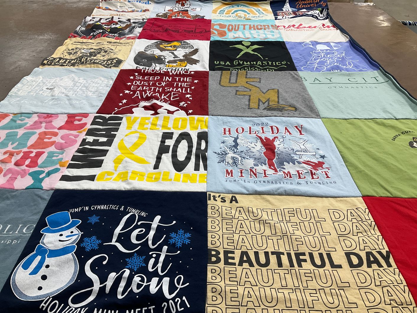 T-shirt quilt from southern mississippi university by Rosario from AL