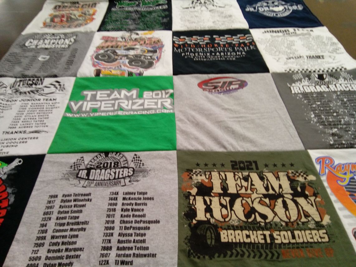 T-shirt quilt featuring viperizer team, team tucson by Stefanie from AZ