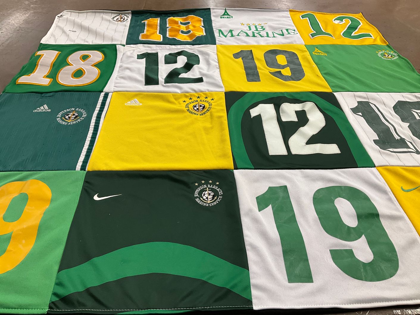 T-shirt quilt with sports themes by sharon from MO