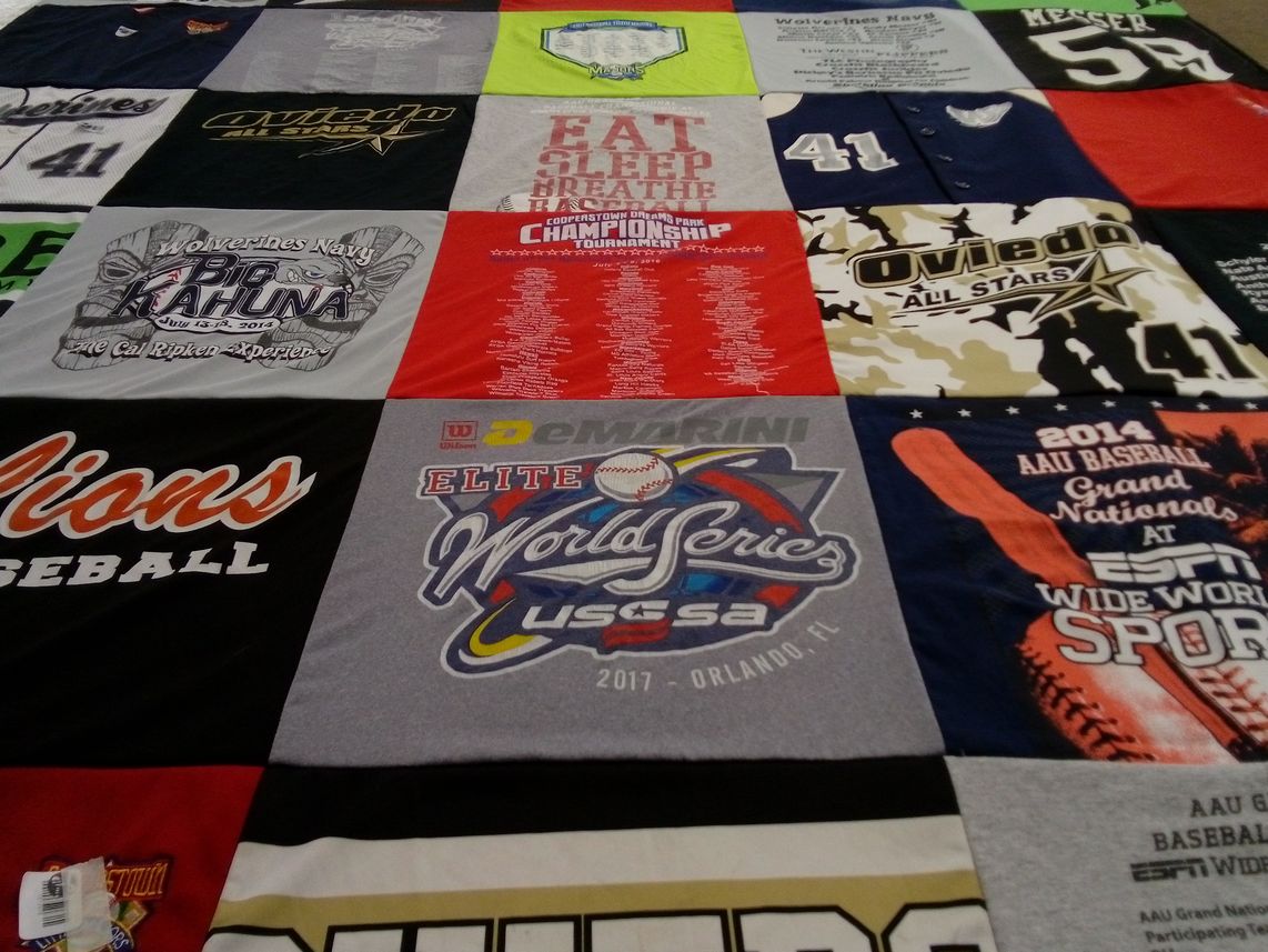 T-shirt quilt featuring lions baseball, oviedo all stars by Joy from FL