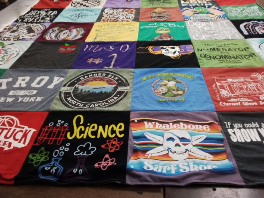 T-shirt quilt featuring troy university by Stacy from NC