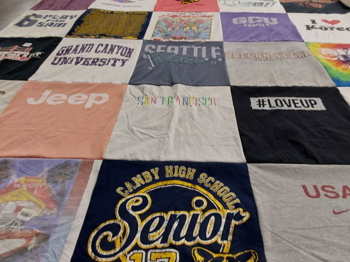 T-shirt quilt from grand canyon university, oregon state university by Madi from OR