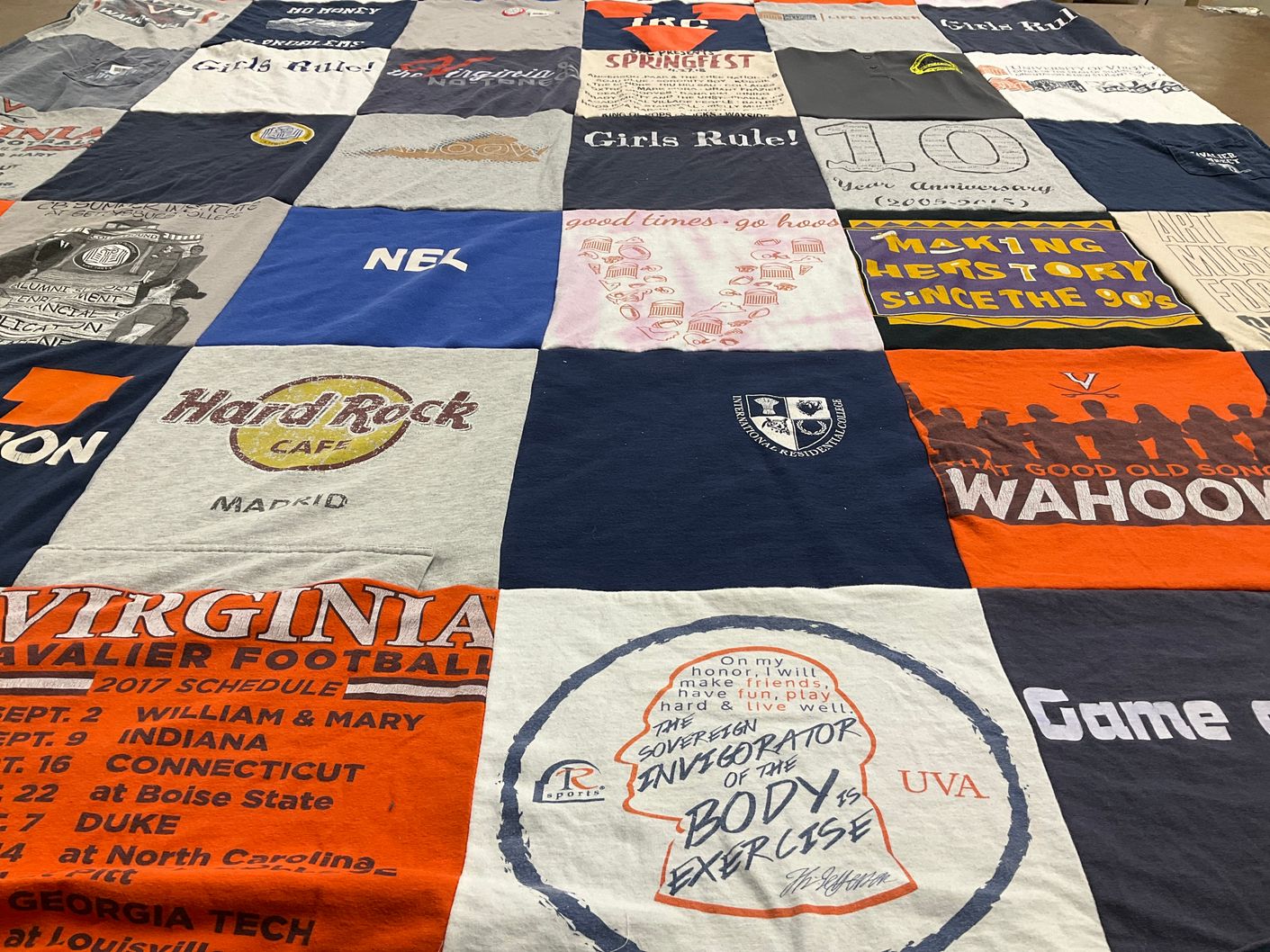 T-shirt quilt featuring university of virginia football by Shenelle from VA