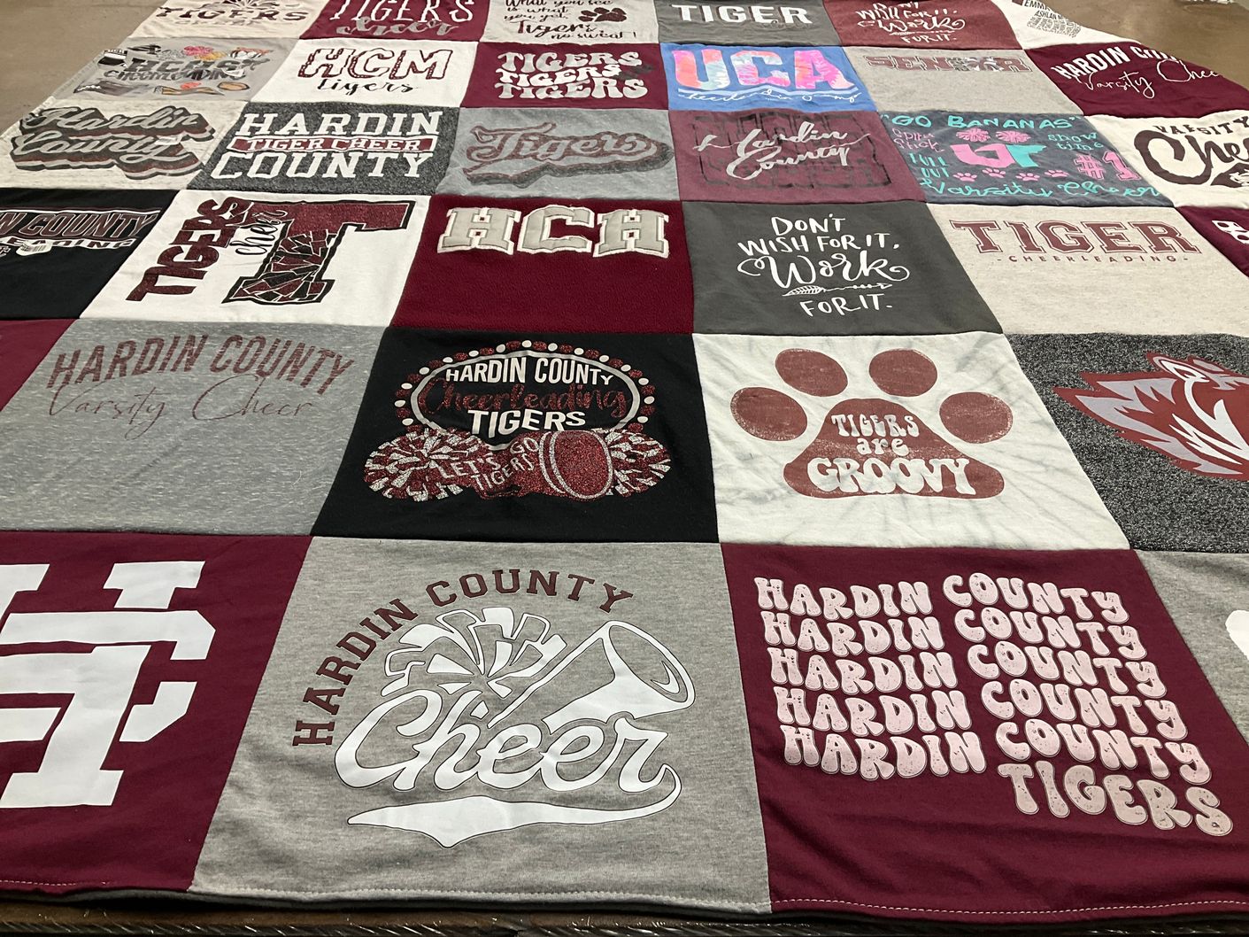 T-shirt quilt featuring hardin county tigers by Deanna from TN