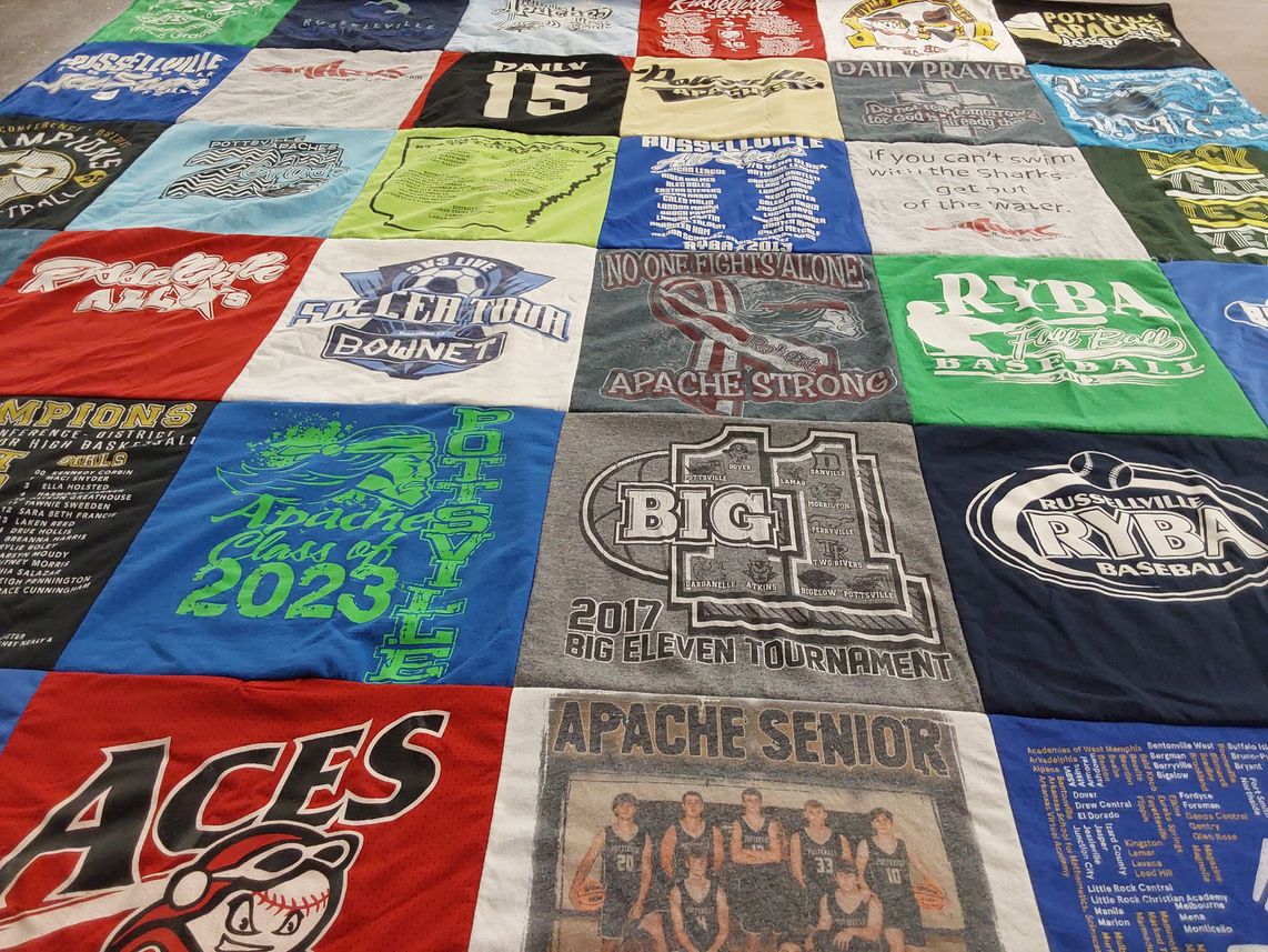 T-shirt quilt featuring ryba baseball by Shelly from AR