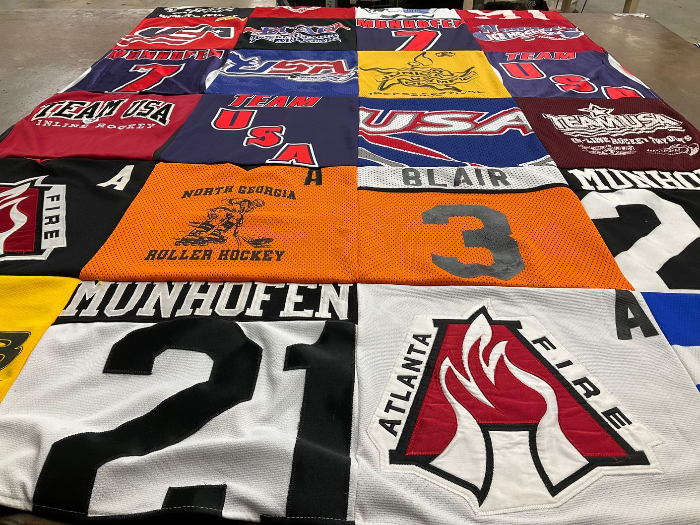 T-shirt quilt featuring atlanta fire by Jenny from GA