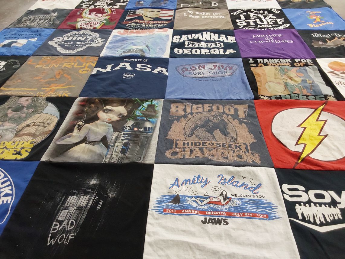 T-shirt quilt from duke university by Grant from FL