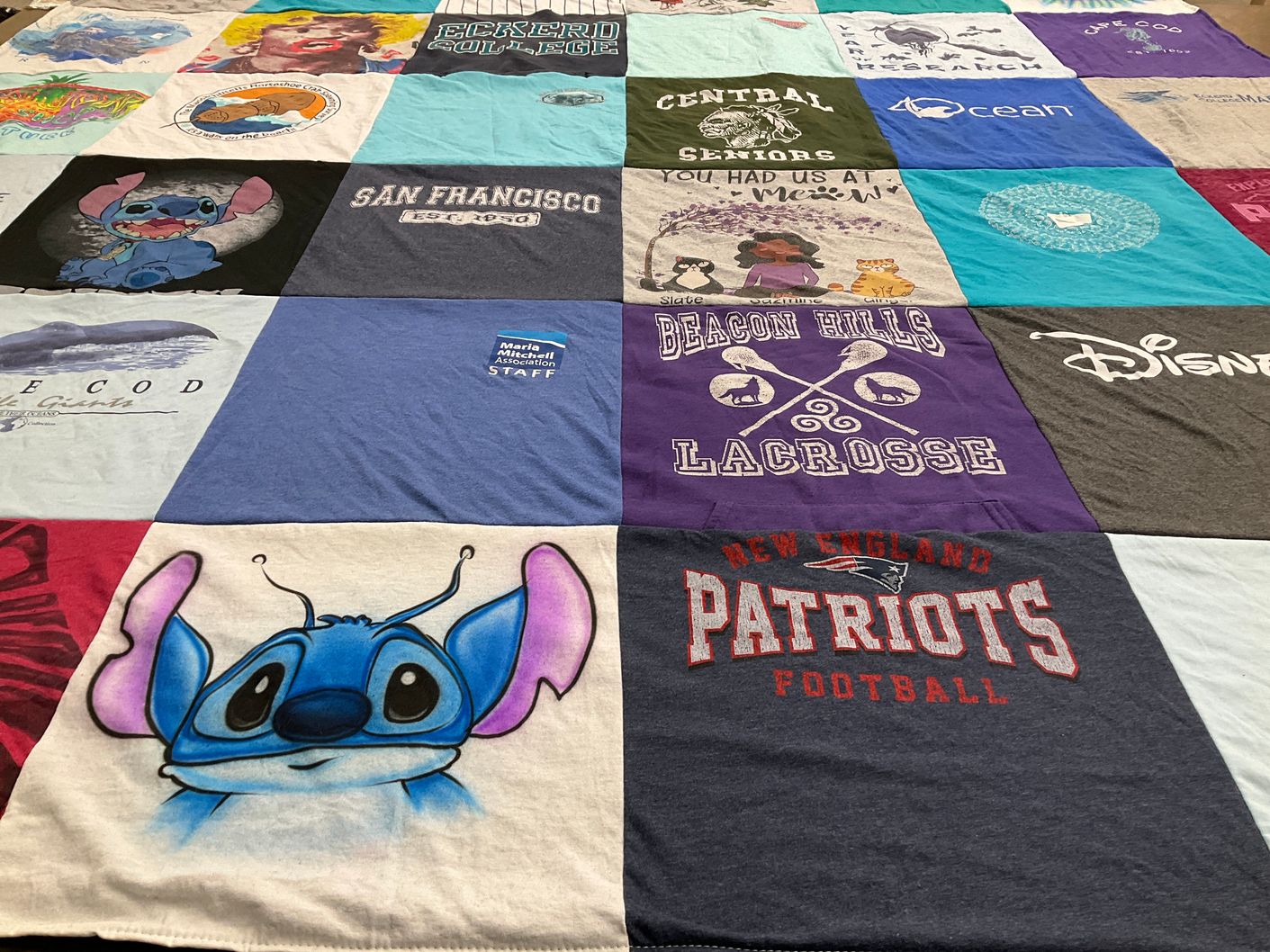 T-shirt quilt featuring new england patriots football by Jazmine from NH