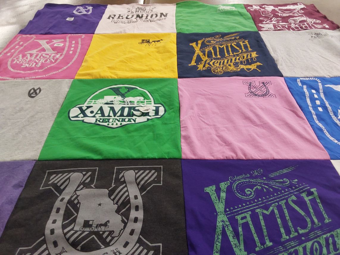 T-shirt quilt with family, reunions themes by Amanda from MO